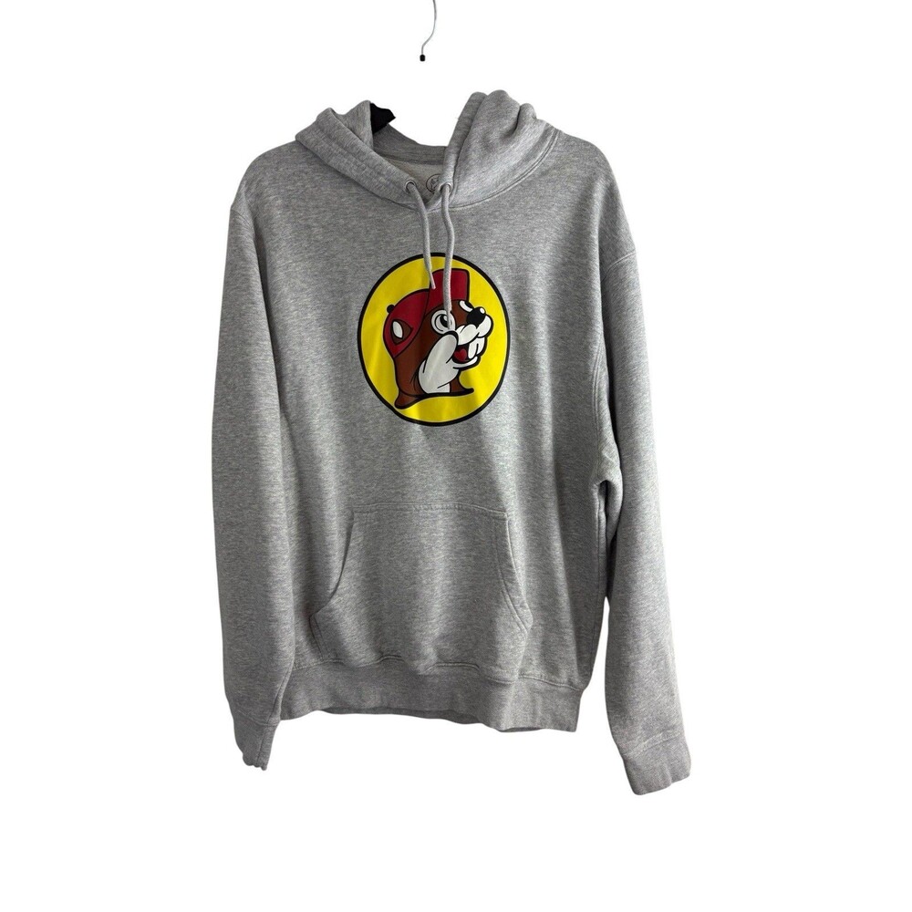 Bucees Womens Sweatshirt Adult Size Large Gray Beaver Hoodie Long Sleeve - Picture 1 of 7